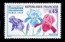 France: 1969 International Flowers Exhibition (1244) MNH