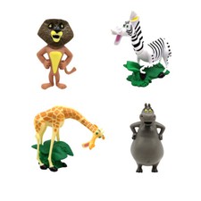 4Pcs Madagascar Cartoon Animals Alex Gloria Melman Marty Figure Model Toys Gift