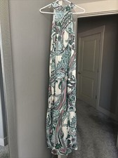 Women Beach Boho Summer Cocktail Evening Emerald Green Printed Dress Long Maxi S