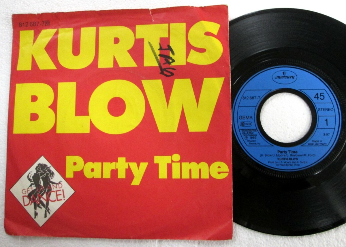 KURTIS BLOW 45 Party Time VG+ on Mercury rap hip hop German
