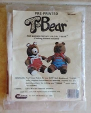 Teddy Bear Pattern Pre-Printed T-Bear Fabric for 16-17" Soft Sculptured Raymar