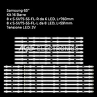 SAMSUNG TV S-5U75-55-FL-R / L UE65JU6530 CY-GJ065HGEV 16 BAR LED STRIP KIT