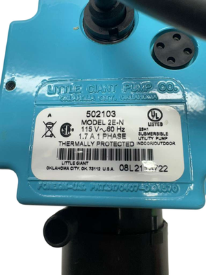 Little Giant 170GPH Permanently Lubricated Manual Submersible Pump Little Giant 170GPH Permanently Lubricated Manual Submersible Pump