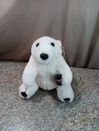 Vintage 1993 Coca Cola Polar Bear Coke Bottle Doll Plush Stuffed Animal Toy 7”