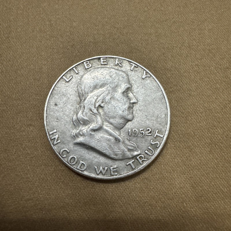 1952 D Ben Franklin Half Dollar 90% Silver Actual Coin Shown Ungraded