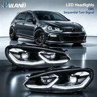 For 2010-14 VW Golf 6 MK6 Full LED Projector Headlights w/Dynamic Animation Pair