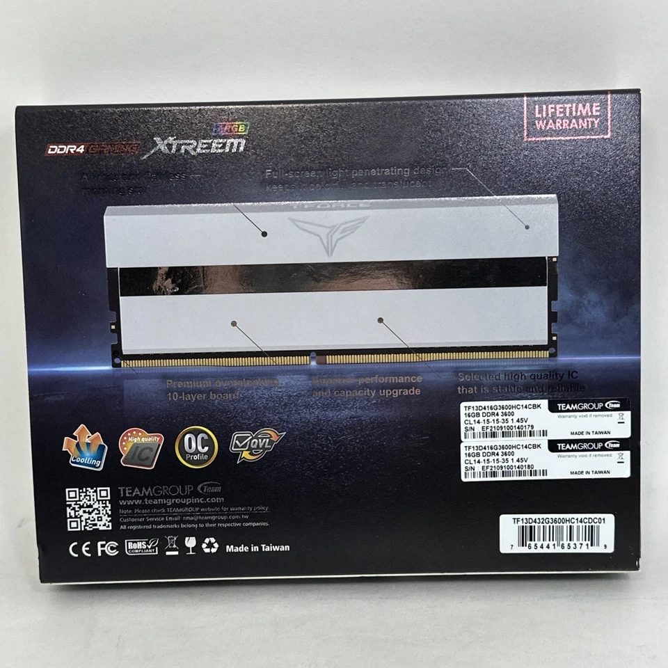 Team Group T-Force Xtreem ARGB DDR4 3600MHz 16GB RAM CL14 TF13D48G3600HC14CBK - Image 2 of 4