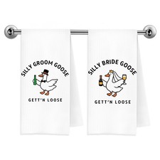 Goose Kitchen Towels 2 PCS Bride And Groom Just Married Gifts 16x24 In