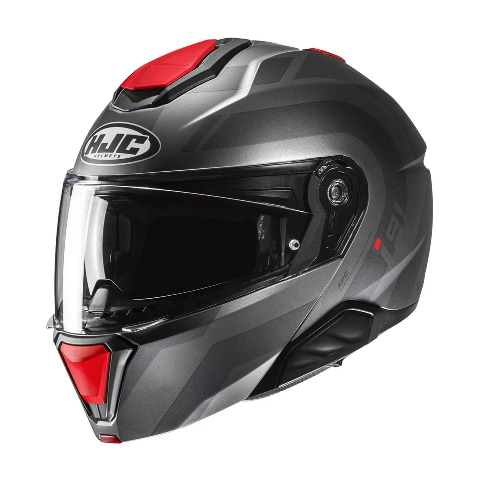 HJC i91 Arven MC-1SF Klapp-Helm rot 60/61-XL mit Sonnenblende flip-up helmet - Bild 1 von 1