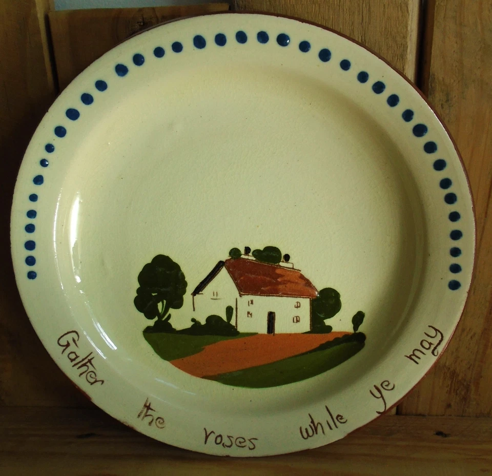 Vintage 7 Pieces Watcombe Devon Motto Ware - plates, egg cups, jug & dish - Image 3 of 4