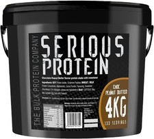 Serious Whey Protein Powder & Casein Blend 4kg Lean Muscle Complex Choco Peanut 10.53 per kilo