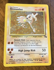 VINTAGE POKEMON CARD Hitmonlee 7/62 Fossil Holo