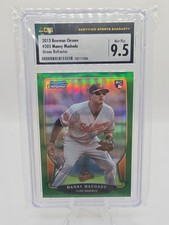 2013 Bowman Chrome #205 Manny Machado Green Refractor Rookie Card RC CSG 9.5. rookie card picture