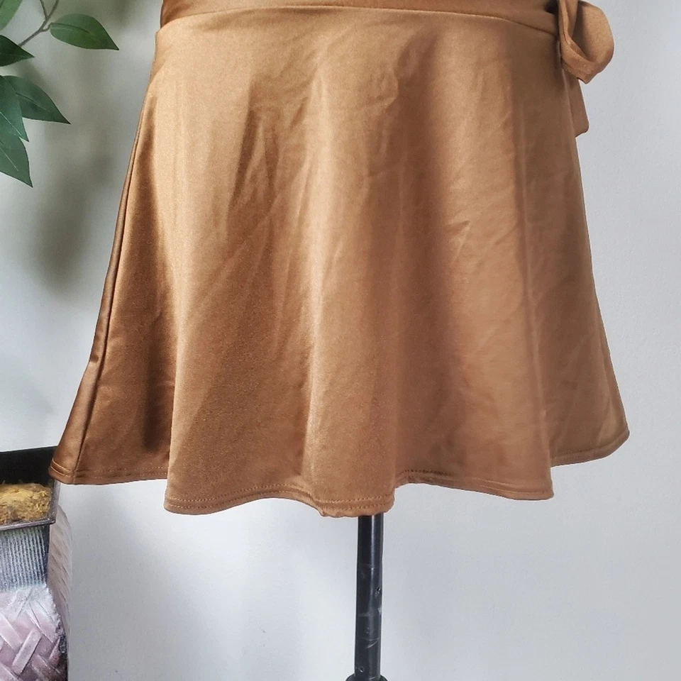 Женская элегантная юбка для плавания INC International Concepts коричневое золото размер большой - Изображение 3 из 4