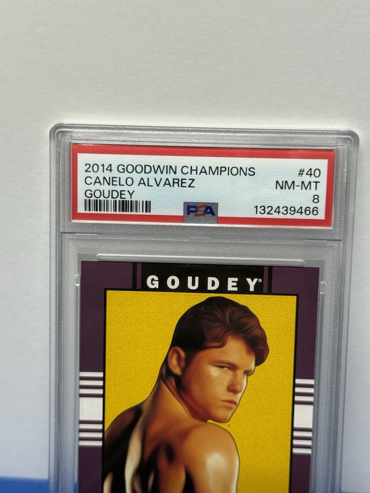 2014 Goodwin Champions Goudey Insert Canelo Alvarez #40 PSA 8 POP 4 None Higher view 2