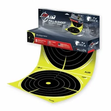 Allen EZ-Aim Pull-N-Shoot Targets - 8 Per Roll - 12" x 12" Bulleye - 15256