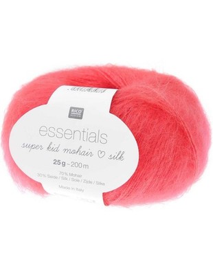 Rico Design  Ballote Essentials Super Kid Mohair Loves Silk neon-rot