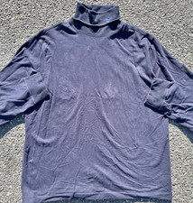 Vintage Polo Ralph Lauren Pony 90s Turtleneck Shirt Mens Size XL Navy Blue