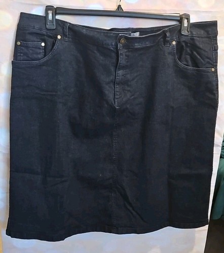 Women Within Women's Plus size 26W Dark Wash Denim Skirt - Picture 2 of 5