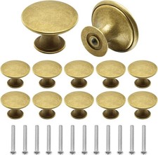 12 Pcs Cabinet Door Knobs, Gold Drawer Knob, Antique Brass Door Knobs with Matc