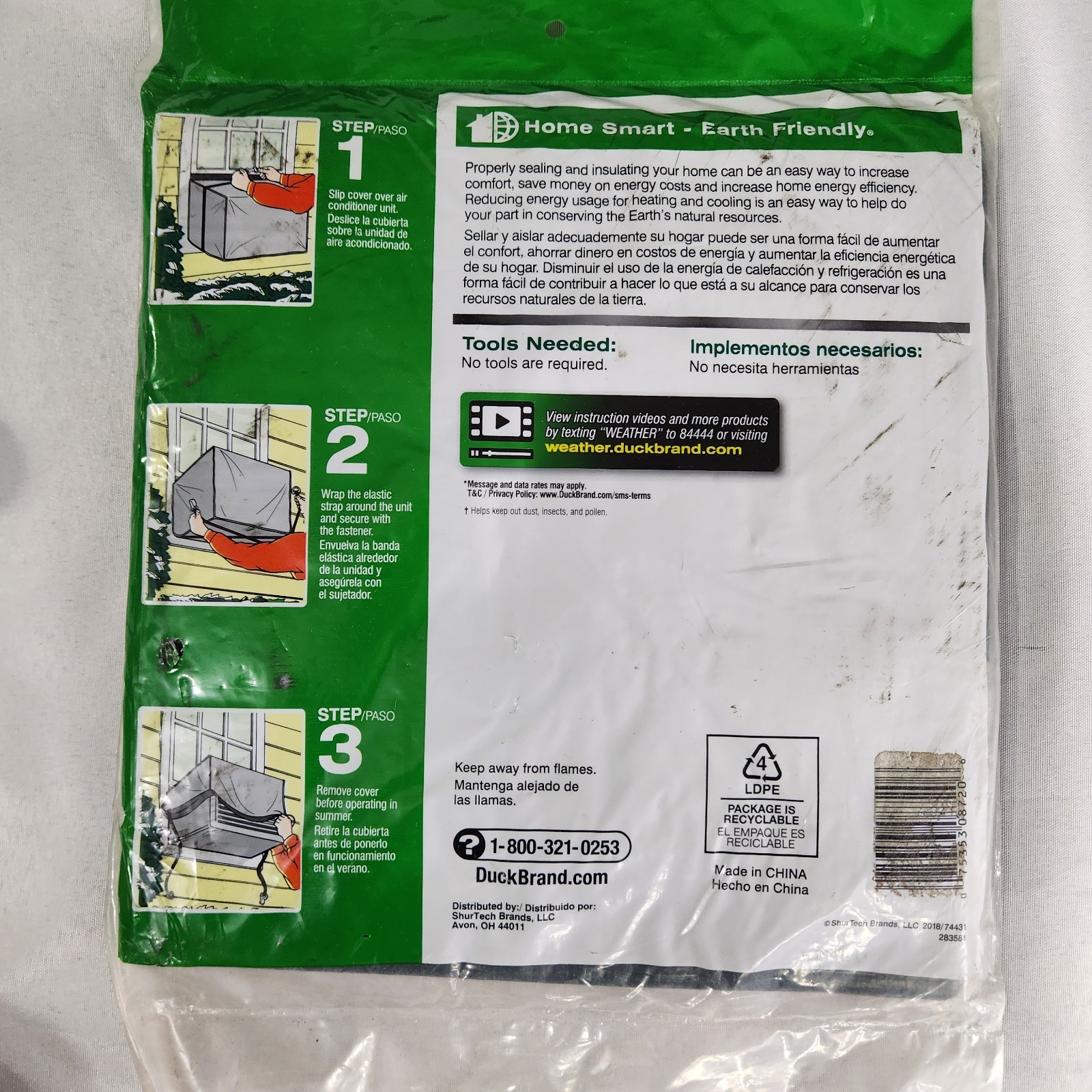 Duck Brand Window Unit Air Conditioner Cover Standard Size 27" x 18" x 25" NEW