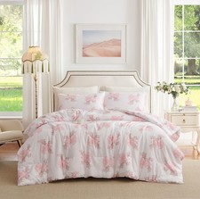 Pink Bow Duvet Cover Full Size Floral Bowknot Bedding Set 3 Pieces Kids Boys ...