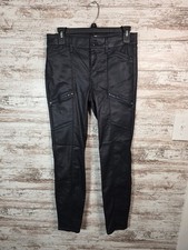 White House Black Market Skinny Pants Womens 2 Black Coated Leather Streetwear