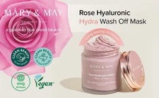Mary & May Rose Hyaluronic Hydra Wash Off Face Mask Pack 4.4 oz NWOB SHIPS FREE