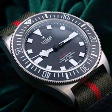 2025 NEW UNWORN Tudor Pelagos FXD Black Dial Ceramic Bezel Green Textile 25717N
