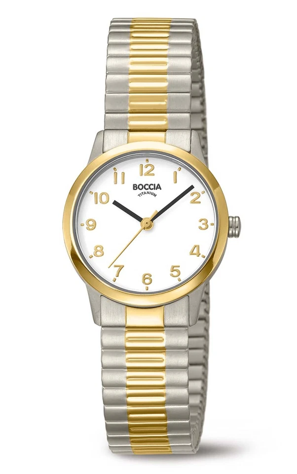 Boccia Titanium 3318-03 Damenuhr mit Titan-Flexband Bicolor 50m wasserd. Ø26,5mm - Bild 1 von 1