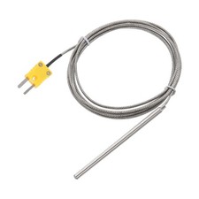K Type Thermocouple with Plug, Temperature Sensor 0 to 600 C, 5x100mm 6.6ft