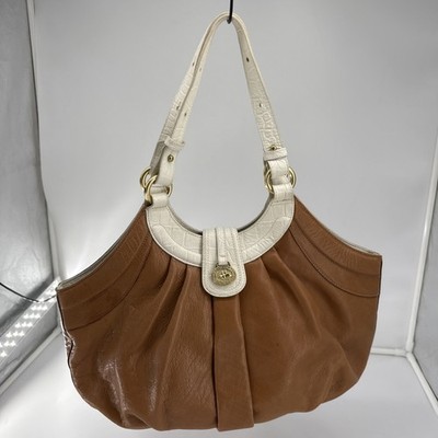 Brahmin Ester Lagoon Shoulder Bag Brown and Ivory Beautiful Vintage