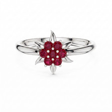 Anello classico anniversario pietre preziose rubino rosso Mogok certificato n...