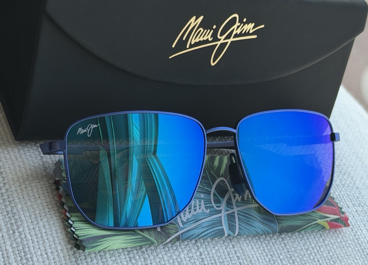 Maui Jim Lamalama MJ652 03 Titanium Blue Frame + Blue Hawaii