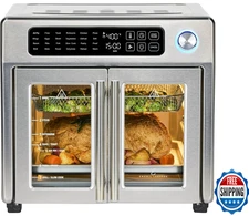 Emeril Lagasse French Door Air Fryer Toaster Oven Combo, 26QT, Stainless Steel