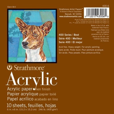 400 Series Acrylic Pad, Linen Finish, 6''x6'' Glue Bound, 10 Sheets