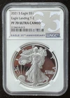2021-S $1 SILVER AMERICAN EAGLE NGC PF70 Eagle Landing T-2 : 06707