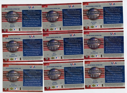 2004 Upper Deck National Pride Complete Insert Set of 20 cards (+9) NM/MT - Picture 8 of 8