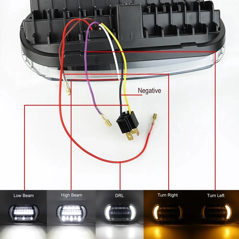 Faros LED dobles luces de señal de giro de haz alto/bajo para Harley Road Glide 2004-13 Foto 3 de 4