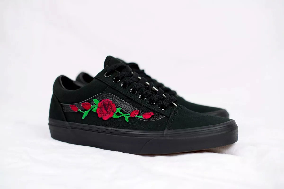 Custom Rose Vans Old Skool Shoes Rose Vans Custom Vans 