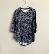 Koolaburra by UGG Slub Jersey 3/4 Sleeve Tunic - Blue (Sz XS) a452171 