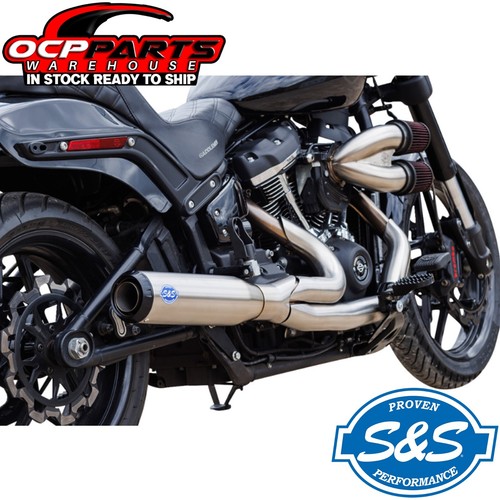 NEW S&S 2-INTO-1 SILVER QUALIFIER EXHAUST SYSTEM HARLEY-DAVIDSON SOFTAIL 2018+ - Picture 4 of 6