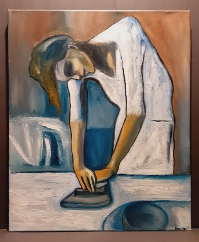 Pintura al óleo sobre lienzo 16x20 inspirada en picaso, realizada por artista - Imagen 5 de 10