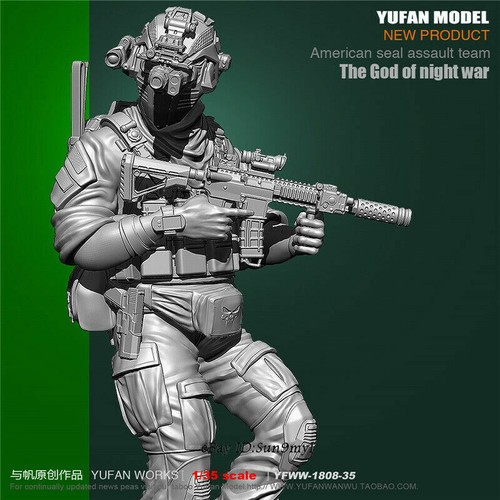 1/35 WWII US Seal Assault team Soldier Resin Model Kits Unpainted YuFan - Picture 2 of 3