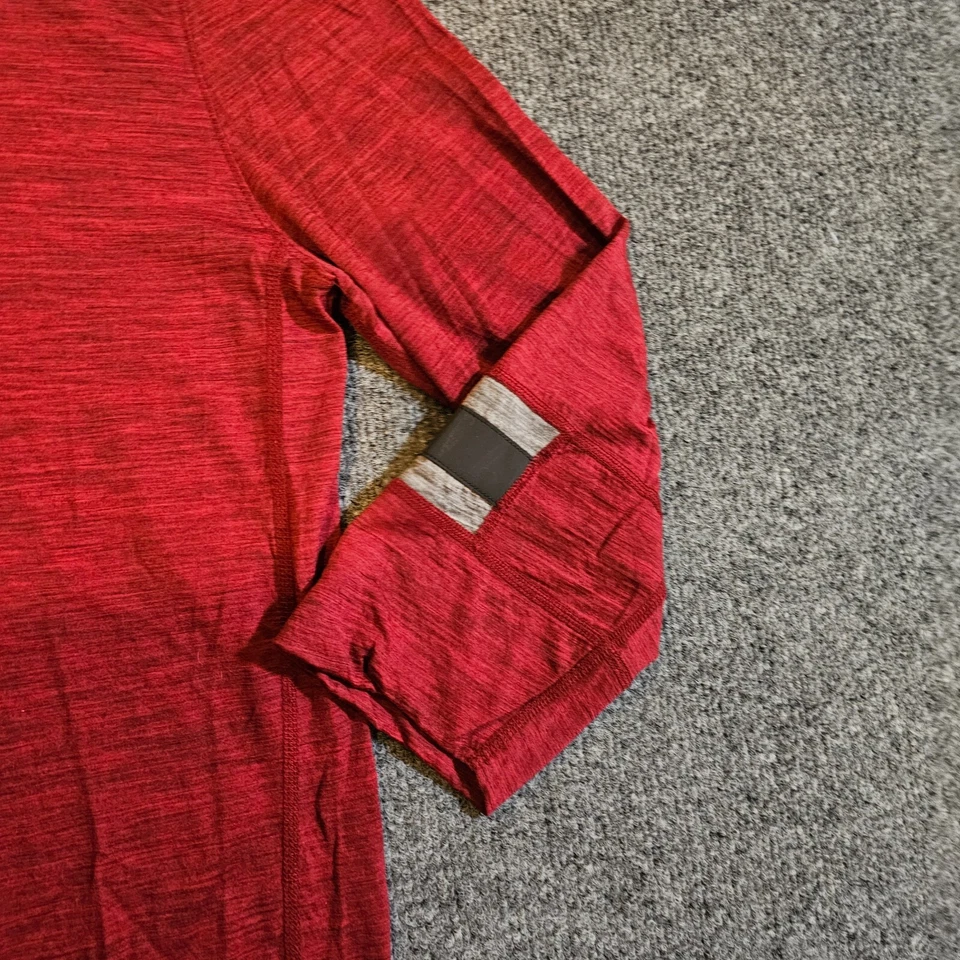 Pullover Ibex Para Hombres Pequeño Rojo Lana Merino 1/4 Cremallera Bolsillo Elástico Atlético Informal Foto 4 de 4