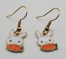 Easter Bunny with Carrot fishhook earrings