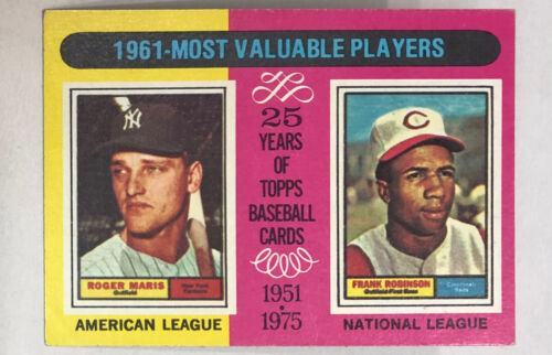 1975 Topps - Frank Robinson - Roger Maris - #199 - Reds - New York Yankees - Ex