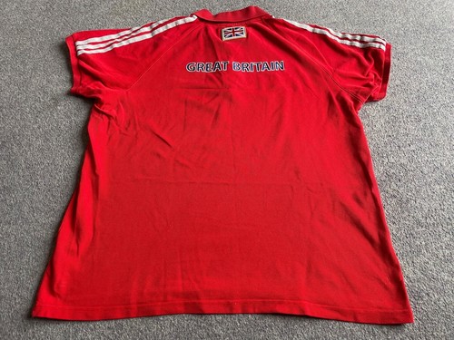 Adidas TEAM GB 2012 Red POLO SHIRT Olympic GREAT BRITAIN Extra Large XL Used - Picture 9 of 12