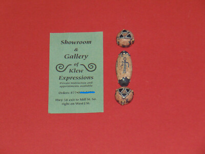 Klew Petro Style Bead Set Limited Artisan Polymer Clay By Karen Lewis  NOS