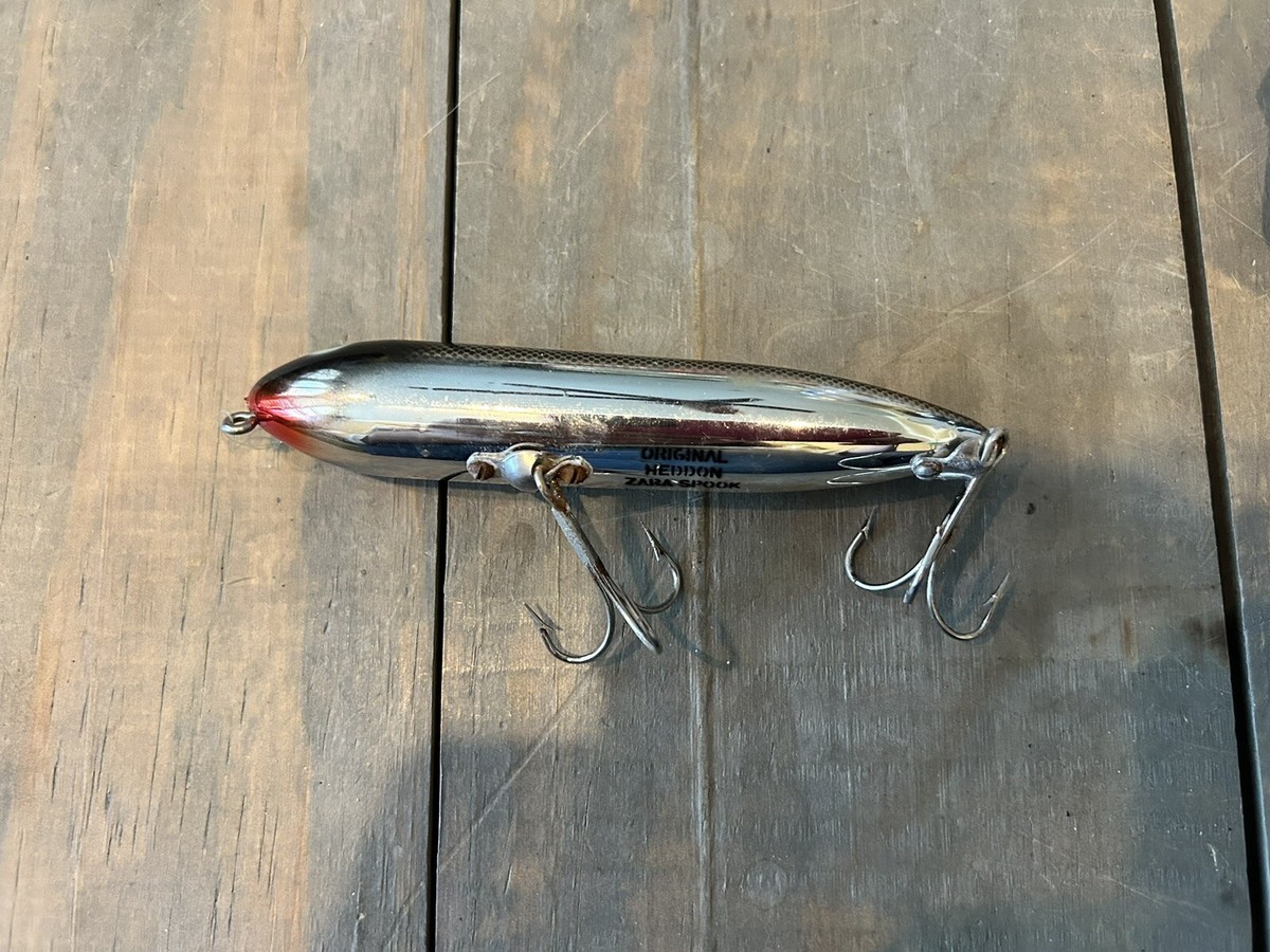 Vintage Original Heddon Zara Spook Nose Tie Silver Fishing Vintage Original Heddon Zara Spook Nose Tie Silver Fishing